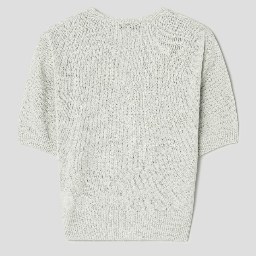 8 seconds V-neck Short Sleeve Cardigan — Light Green