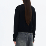 8 seconds Linen Blend V-neck Cardigan — Black