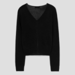 8 seconds Linen Blend V-neck Cardigan — Black