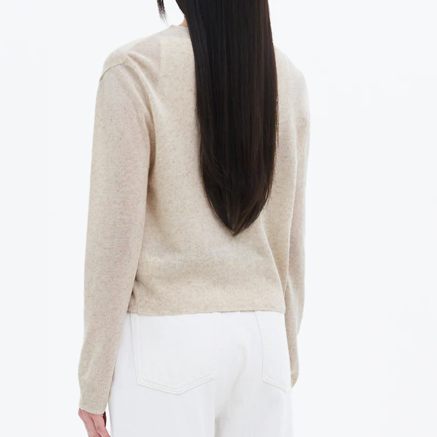 8 seconds Linen Blend V-neck Cardigan — Beige