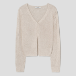 8 seconds Linen Blend V-neck Cardigan — Beige