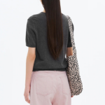 8 seconds Linen Blend Round Neck Short Sleeve Pullover — Ash