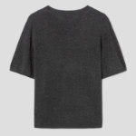 8 seconds Linen Blend Round Neck Short Sleeve Pullover — Ash