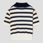8 seconds Multi Stripe Collar Knit Pullover — Navy
