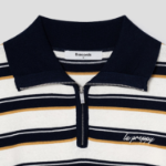 8 seconds Multi Stripe Collar Knit Pullover — Navy