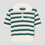 8 seconds Multi Stripe Collar Knit Pullover — Green