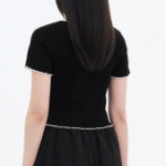 8 seconds Square Neck Crop Pullover — Black