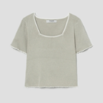 8 seconds Square Neck Crop Pullover — Light Green