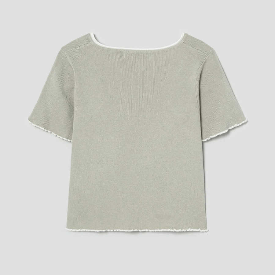 8 seconds Square Neck Crop Pullover — Light Green