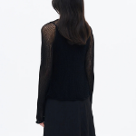 8 seconds Openwork Round Neck Summer Cardigan — Black