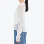 8 seconds Openwork Round Neck Summer Cardigan — White