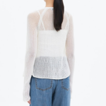 8 seconds Openwork Round Neck Summer Cardigan — White