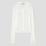 8 seconds Openwork Round Neck Summer Cardigan — White