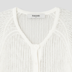 8 seconds Openwork Round Neck Summer Cardigan — White