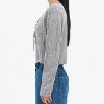 8 seconds String Openwork Cardigan — Light Grey