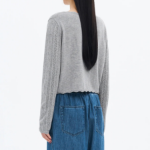 8 seconds String Openwork Cardigan — Light Grey