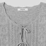 8 seconds String Openwork Cardigan — Light Grey