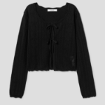 8 seconds String Openwork Cardigan — Black