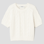 8 seconds Cable Short Sleeve Pullover — Ivory