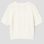 8 seconds Cable Short Sleeve Pullover — Ivory