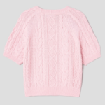 8 seconds Cable Short Sleeve Pullover — Light Pink