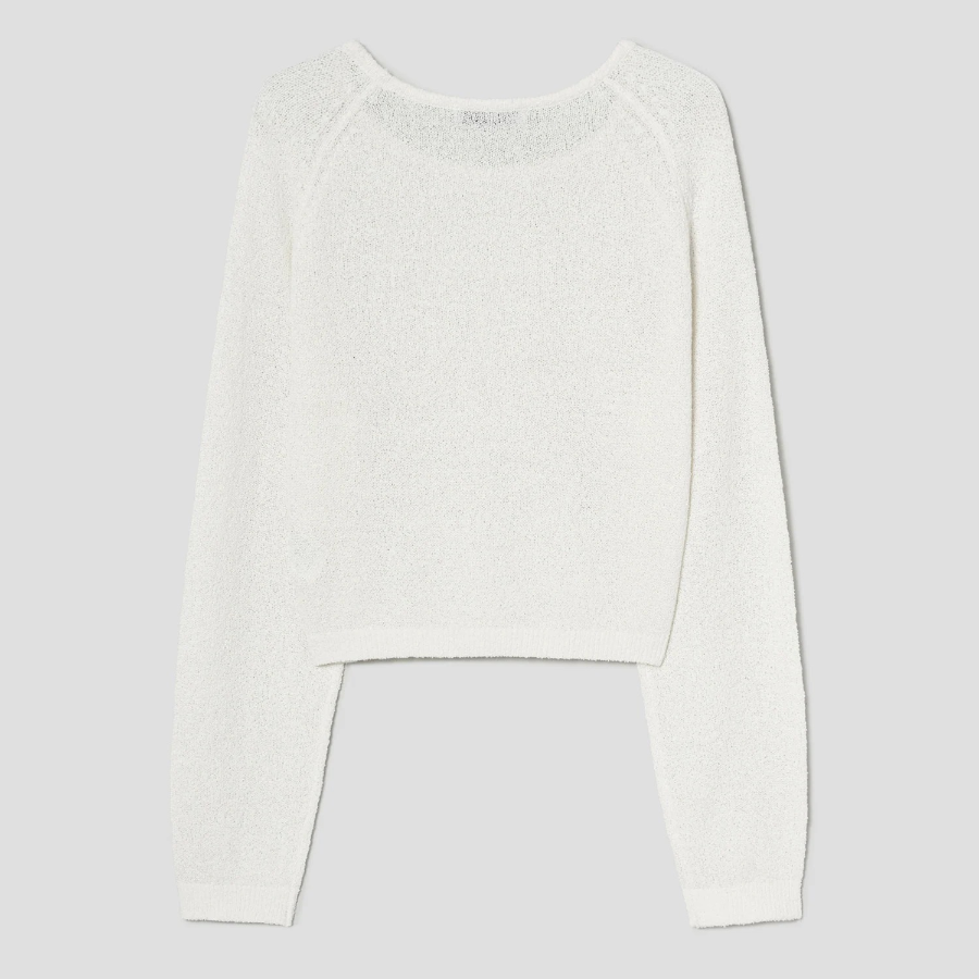 8 seconds Wide Neck Long Sleeve Pullover — Ivory