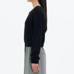 8 seconds Wide Neck Long Sleeve Pullover — Black