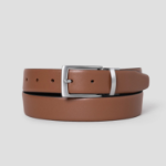 Theory Men Abhy Leather Reversible Belt - Cognac