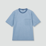 JAJU Men’s Chambray Denim Short Sleeve T-Shirt – Light Blue