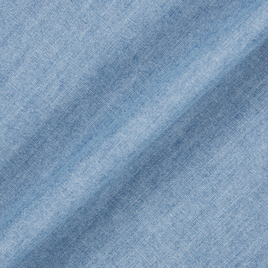 JAJU Men’s Chambray Denim Short Sleeve T-Shirt – Light Blue