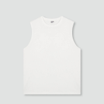 JAJU Men’s Quick-Dry Muscle Sleeveless T-Shirt – White