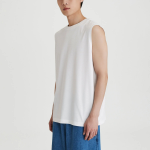 JAJU Men’s Quick-Dry Muscle Sleeveless T-Shirt – White