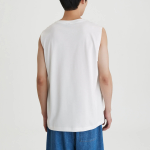 JAJU Men’s Quick-Dry Muscle Sleeveless T-Shirt – White