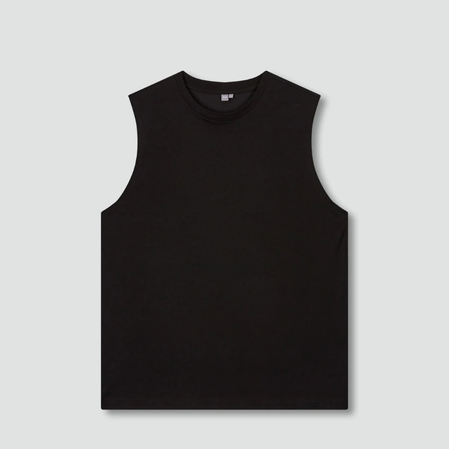 JAJU Men’s Quick-Dry Muscle Sleeveless T-Shirt – Black