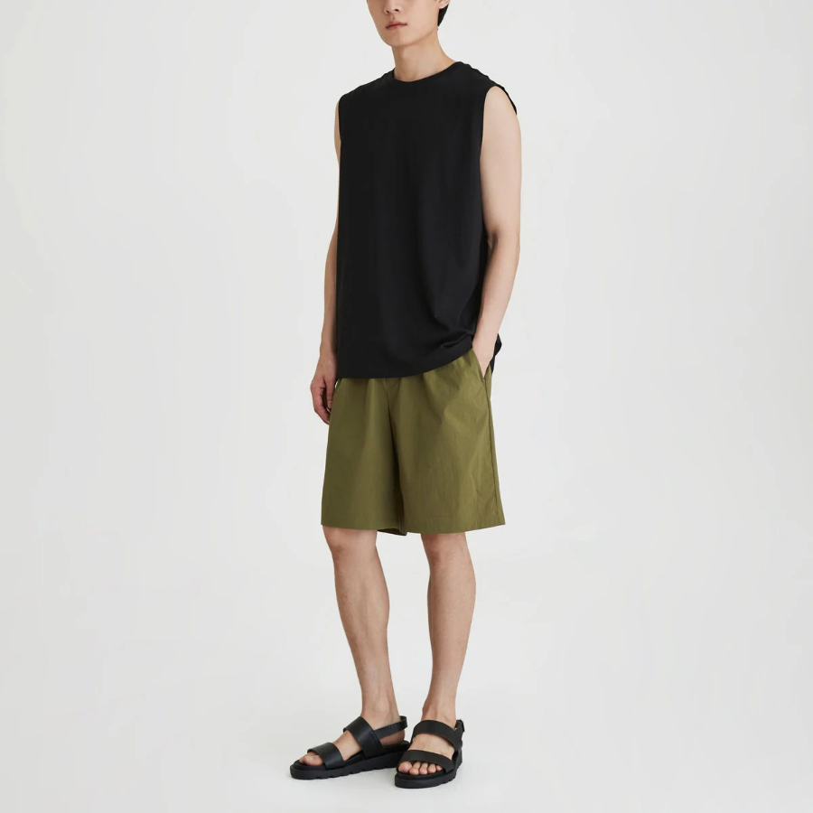 JAJU Men’s Quick-Dry Muscle Sleeveless T-Shirt – Black