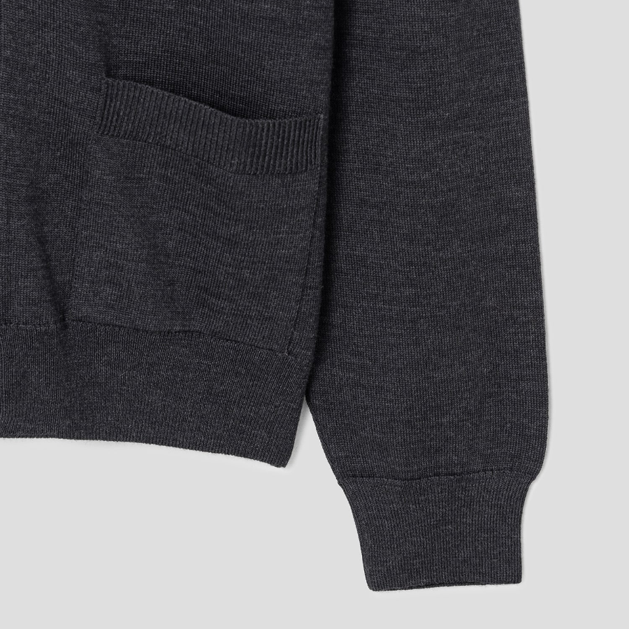 Maison Kitsune Men Double Bold Fox Head Patch Regular Cardigan - Anthracite