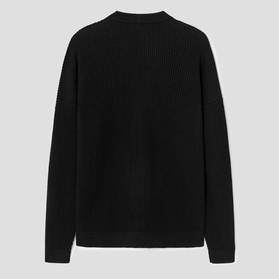 Maison Kitsune Men Maison Kitsune Handwriting Comfort Ribbed Cardigan - Black