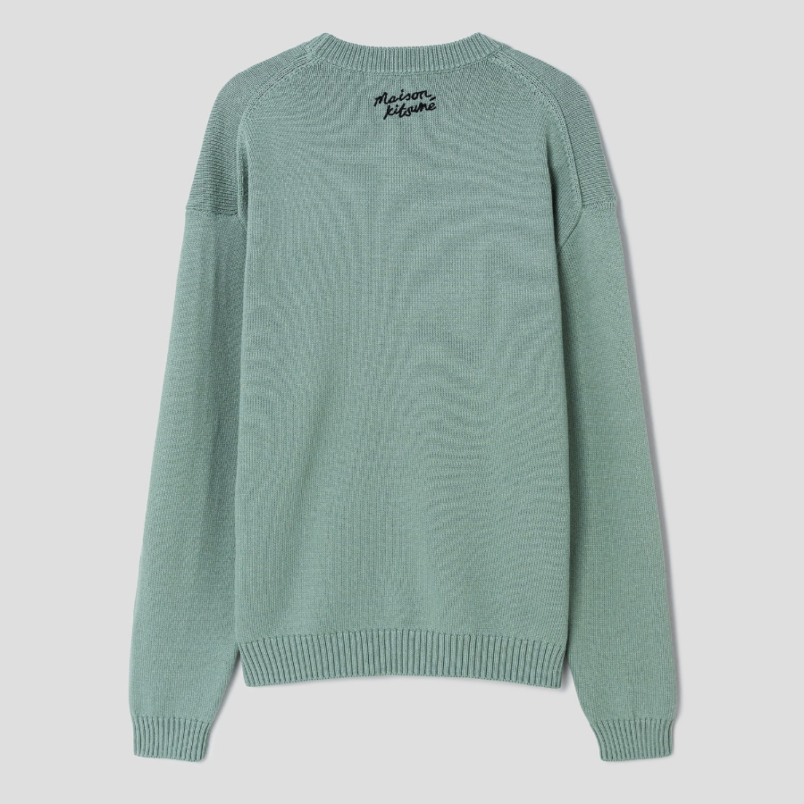 Maison Kitsune Men Dressed Fox Intarsia Jumper - Vert-De-Gris