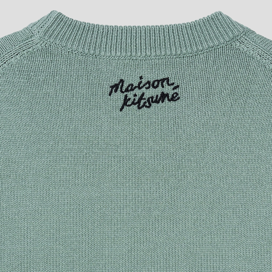 Maison Kitsune Men Dressed Fox Intarsia Jumper - Vert-De-Gris
