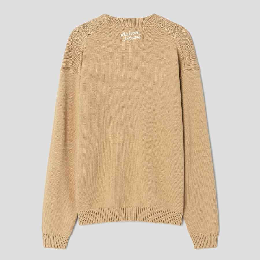 Maison Kitsune Men Dressed Fox Intarsia Jumper - Cork