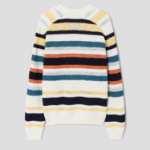 Maison Kitsune Men Comfort Striped Cardigan - Ecru/Multi Stripes