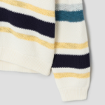 Maison Kitsune Men Comfort Striped Cardigan - Ecru/Multi Stripes