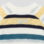 Maison Kitsune Men Comfort Striped Cardigan - Ecru/Multi Stripes