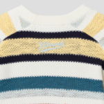 Maison Kitsune Men Comfort Striped Jumper - Ecru/Multi Stripes