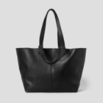 ami (Unisex) Midi Tote Bag – Wool Gabardine Black