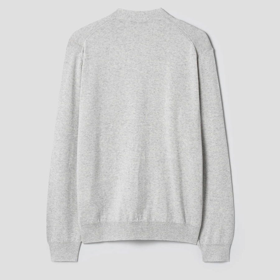 Maison Kitsune Men Tonal Fox Head Patch Regular Cardigan - Light Grey Melange