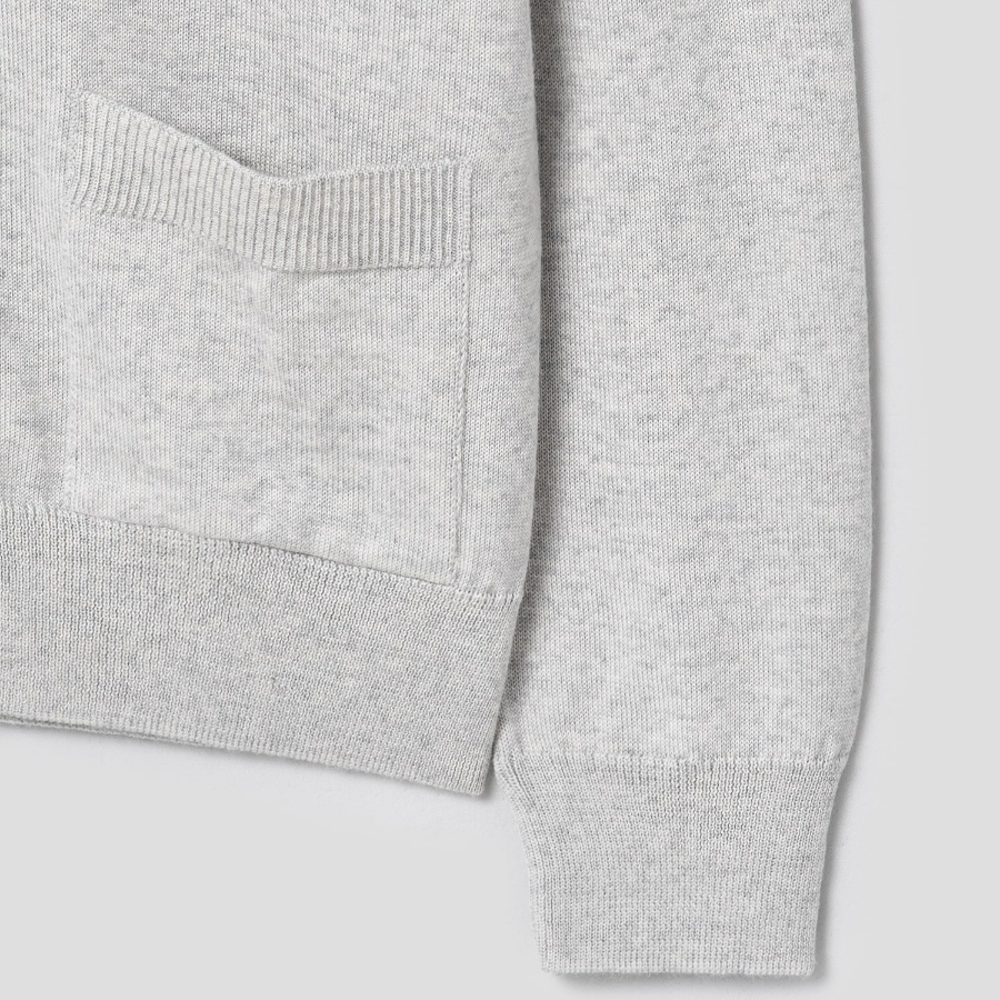 Maison Kitsune Men Tonal Fox Head Patch Regular Cardigan - Light Grey Melange