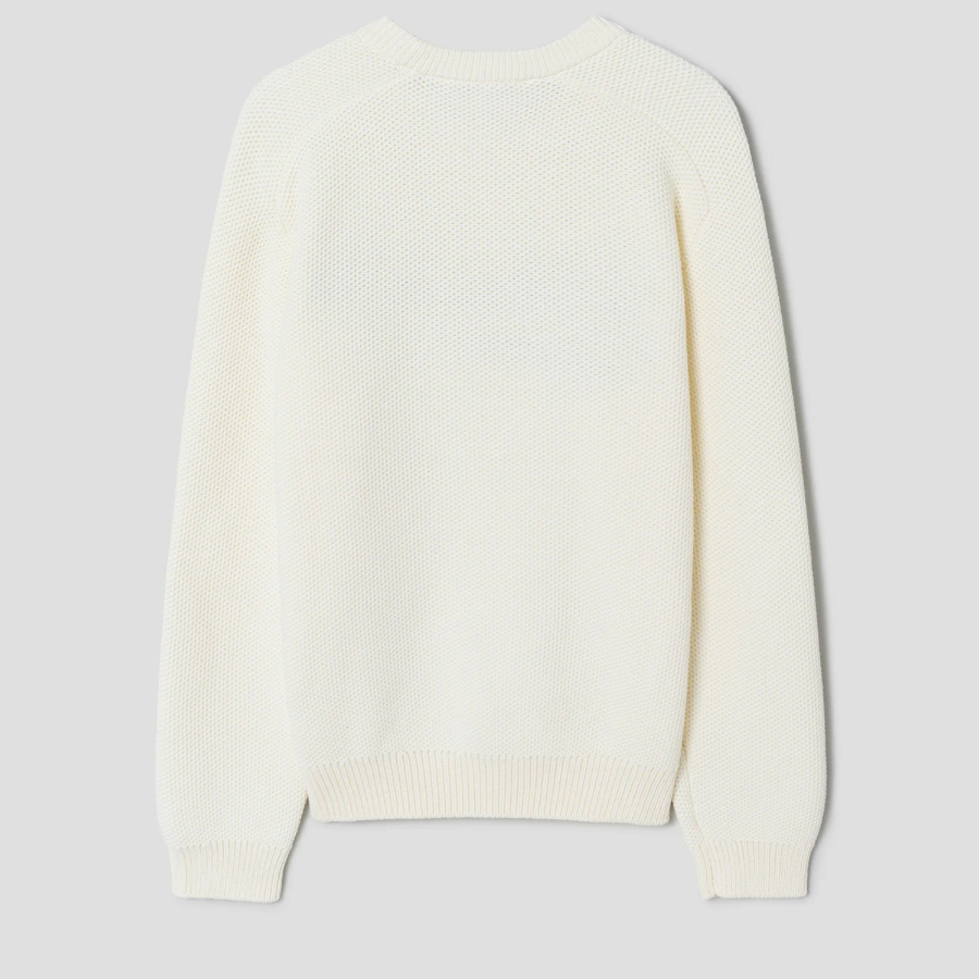 Maison Kitsune Men Kitsune Varsity Embroidered Mesh Jumper - Milk