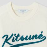 Maison Kitsune Men Kitsune Varsity Embroidered Mesh Jumper - Milk