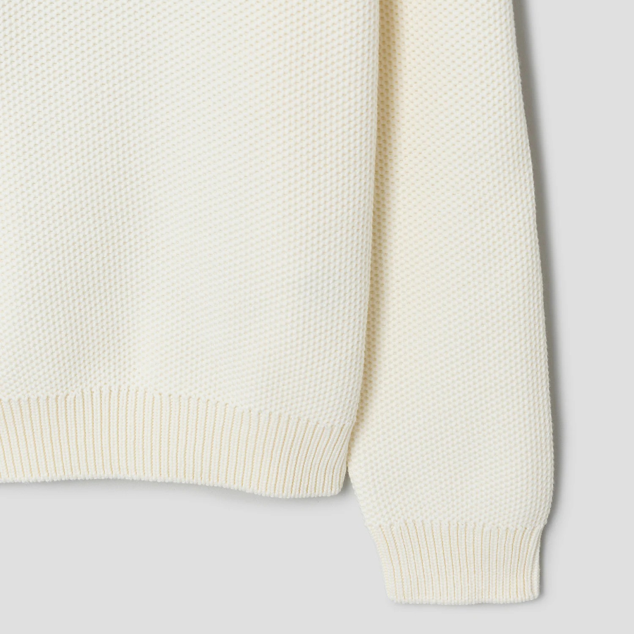 Maison Kitsune Men Kitsune Varsity Embroidered Mesh Jumper - Milk